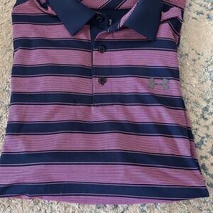 Under Armour Kids Polo Shirt - Pink and Navy Stripes